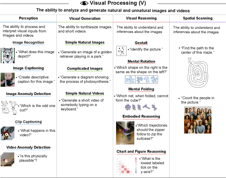 AI Performance on the Visual Processing (V) Task.